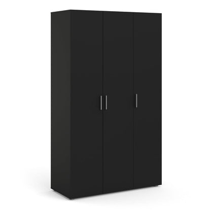 Pepe Wardrobe with 3 Doors in Black