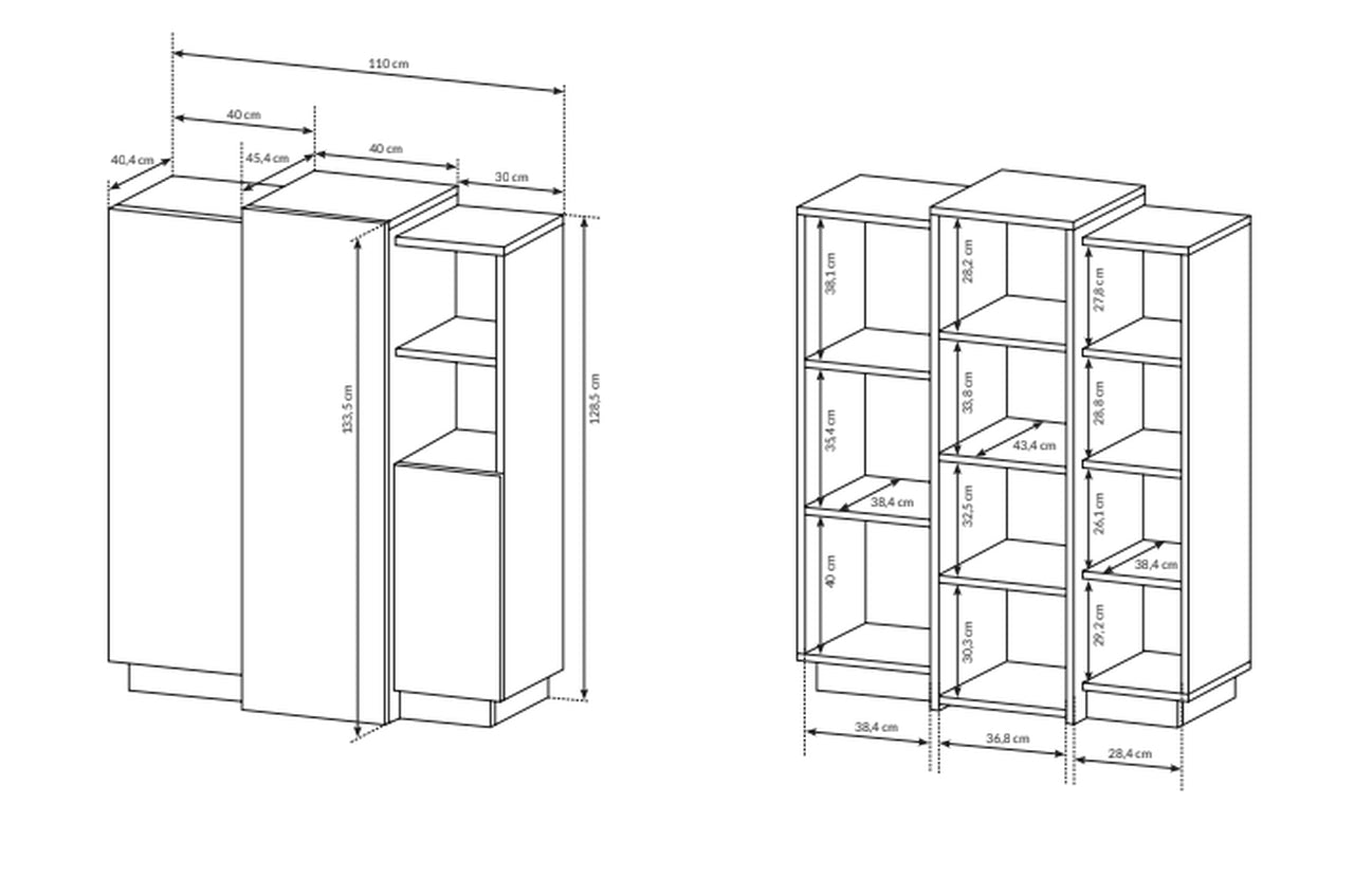 3D Sideboard with Drawers 160