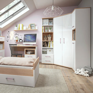 4kids 1 door desk mobile with lilac handles