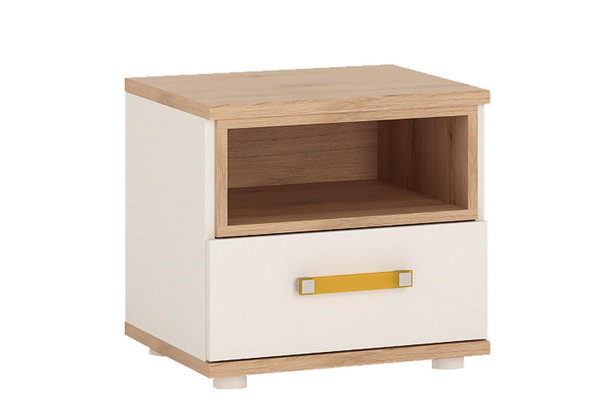 4kids 1 Drawer Bedside Cabinet With Orange Handles