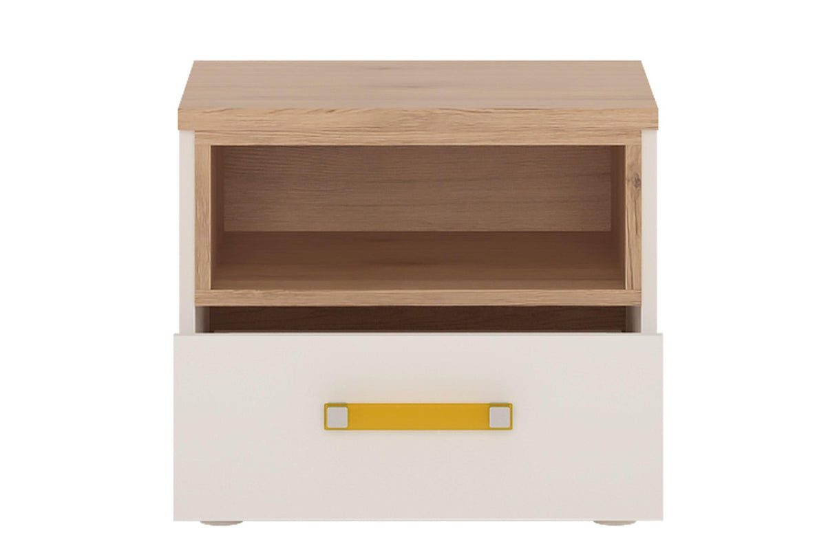 4kids 1 Drawer Bedside Cabinet With Orange Handles