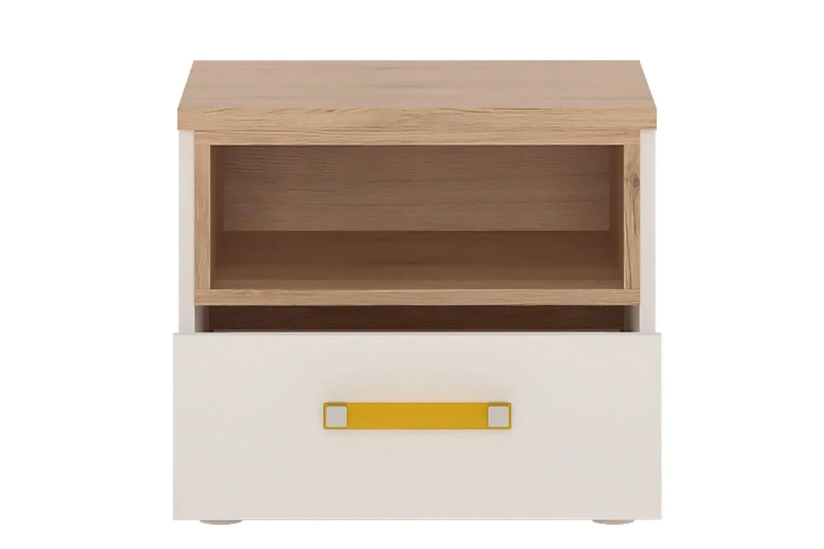 4kids 1 Drawer Bedside Cabinet With Orange Handles