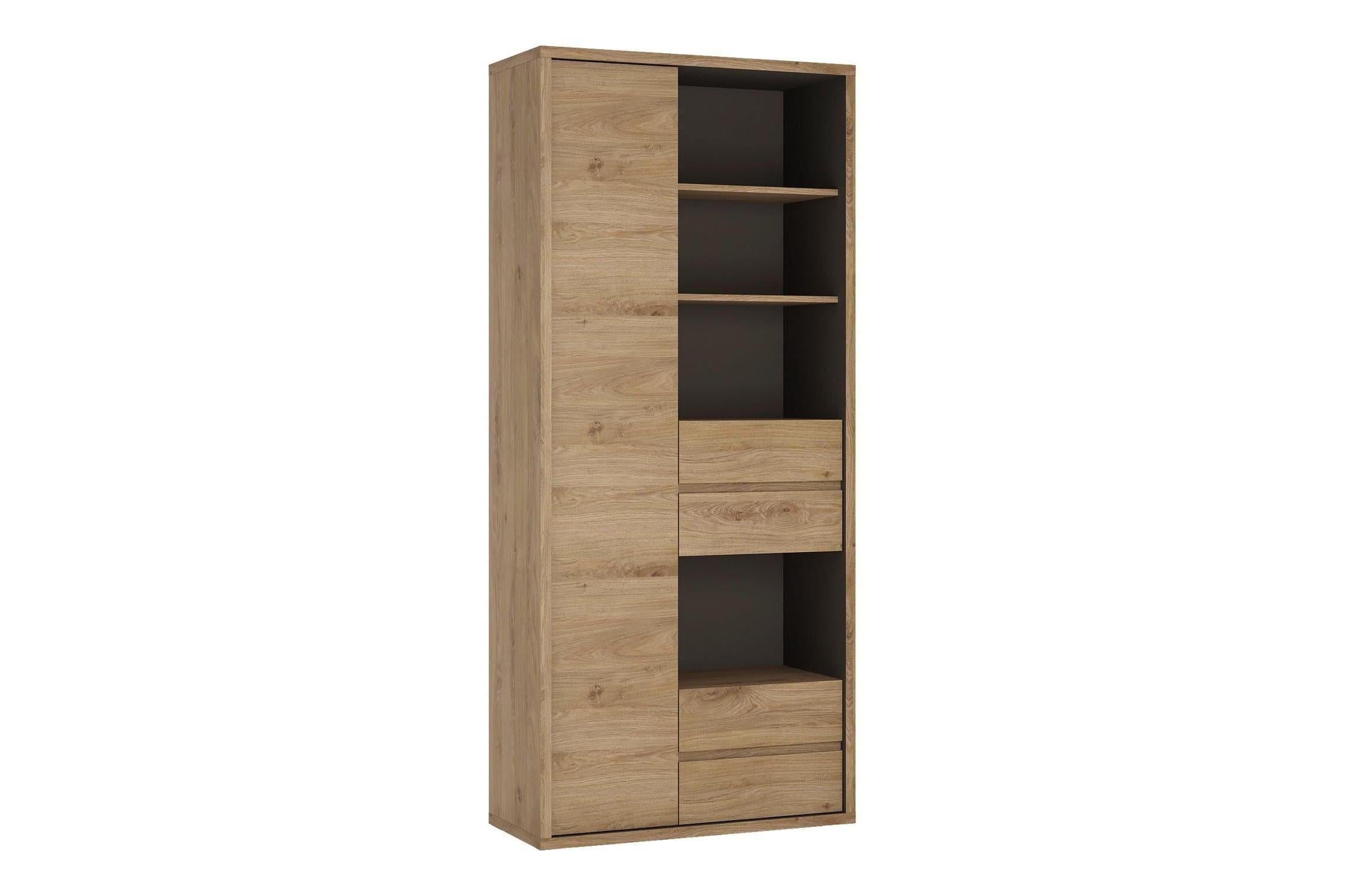 Shetland Tall Wide 1 Door 4 Drawer Bookcase