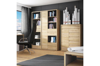 Shetland Tall Wide 1 Door 4 Drawer Bookcase
