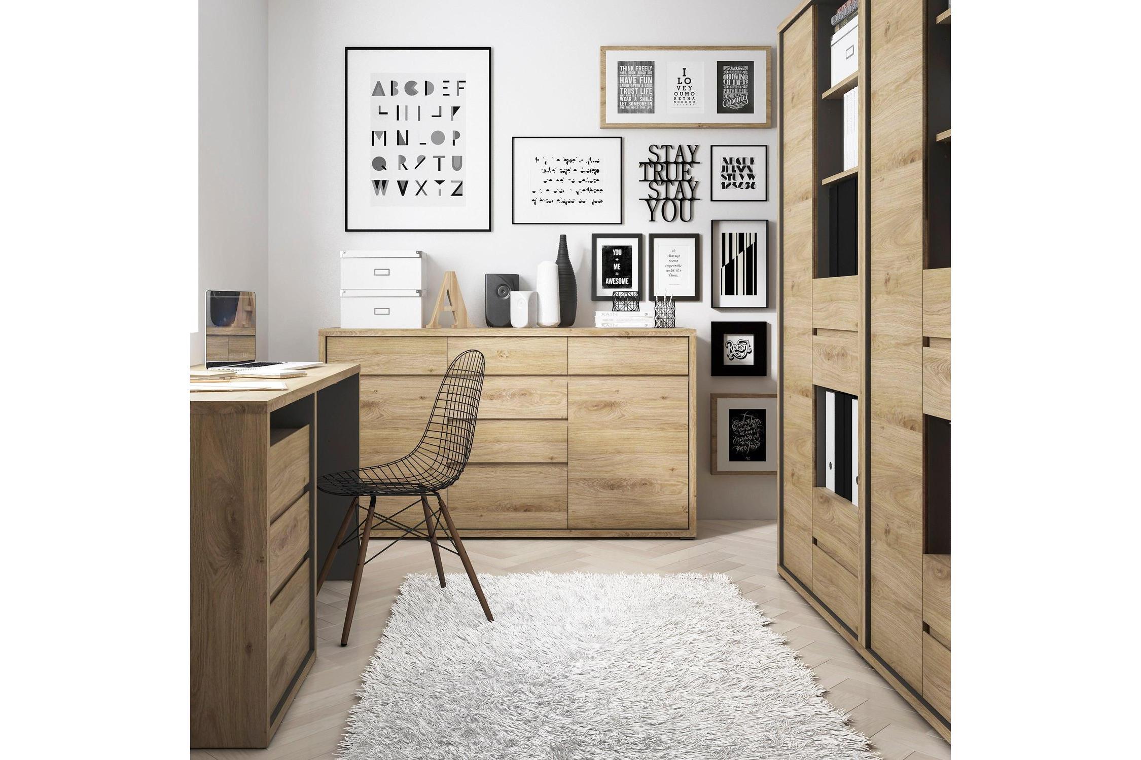 Shetland Tall Wide 1 Door 4 Drawer Bookcase