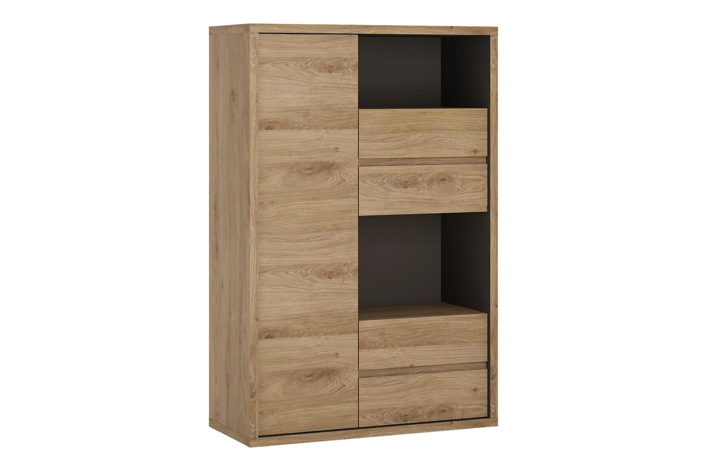 Shetland 1 Door 4 Drawer Display Cabinet