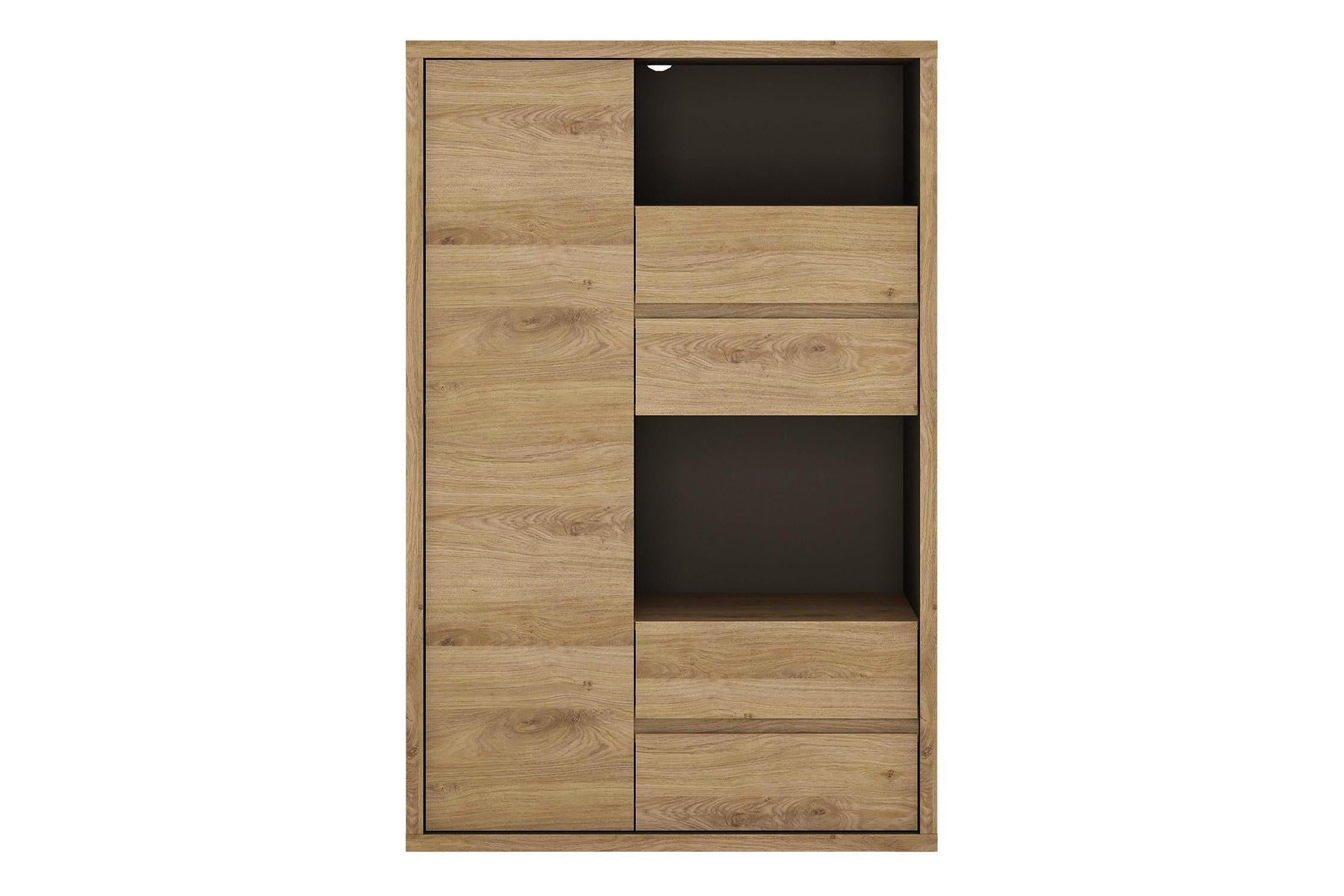 Shetland 1 Door 4 Drawer Display Cabinet