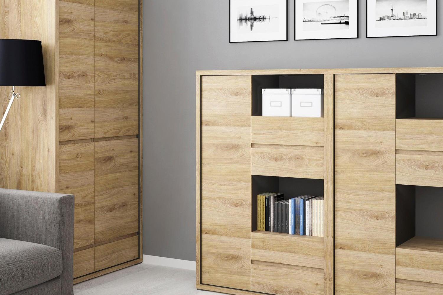 Shetland 1 Door 4 Drawer Display Cabinet