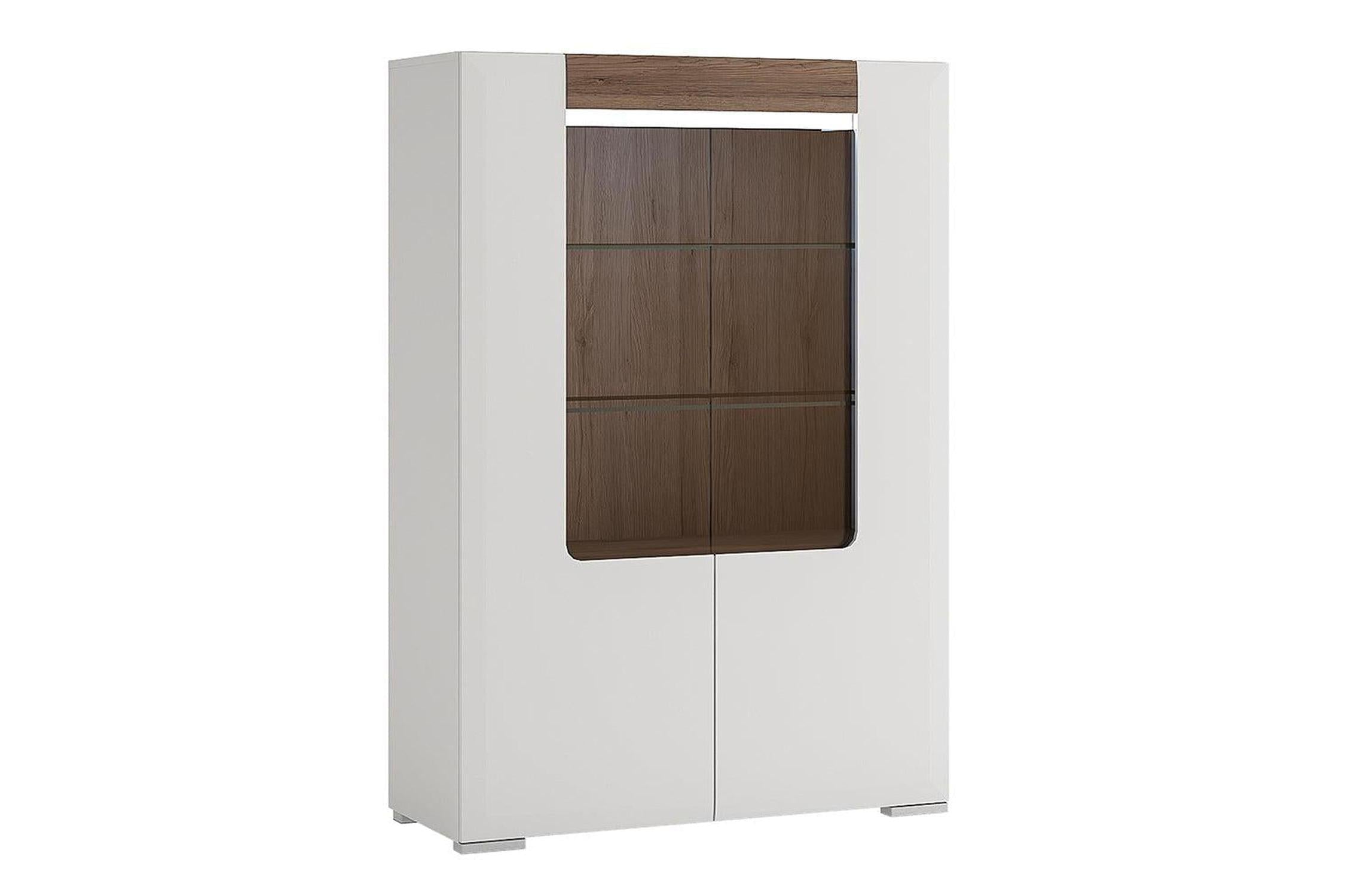 Toronto Low Glazed 2 Door Display Cabinet With Internal Shelves (Inc. Plexi Lighting)