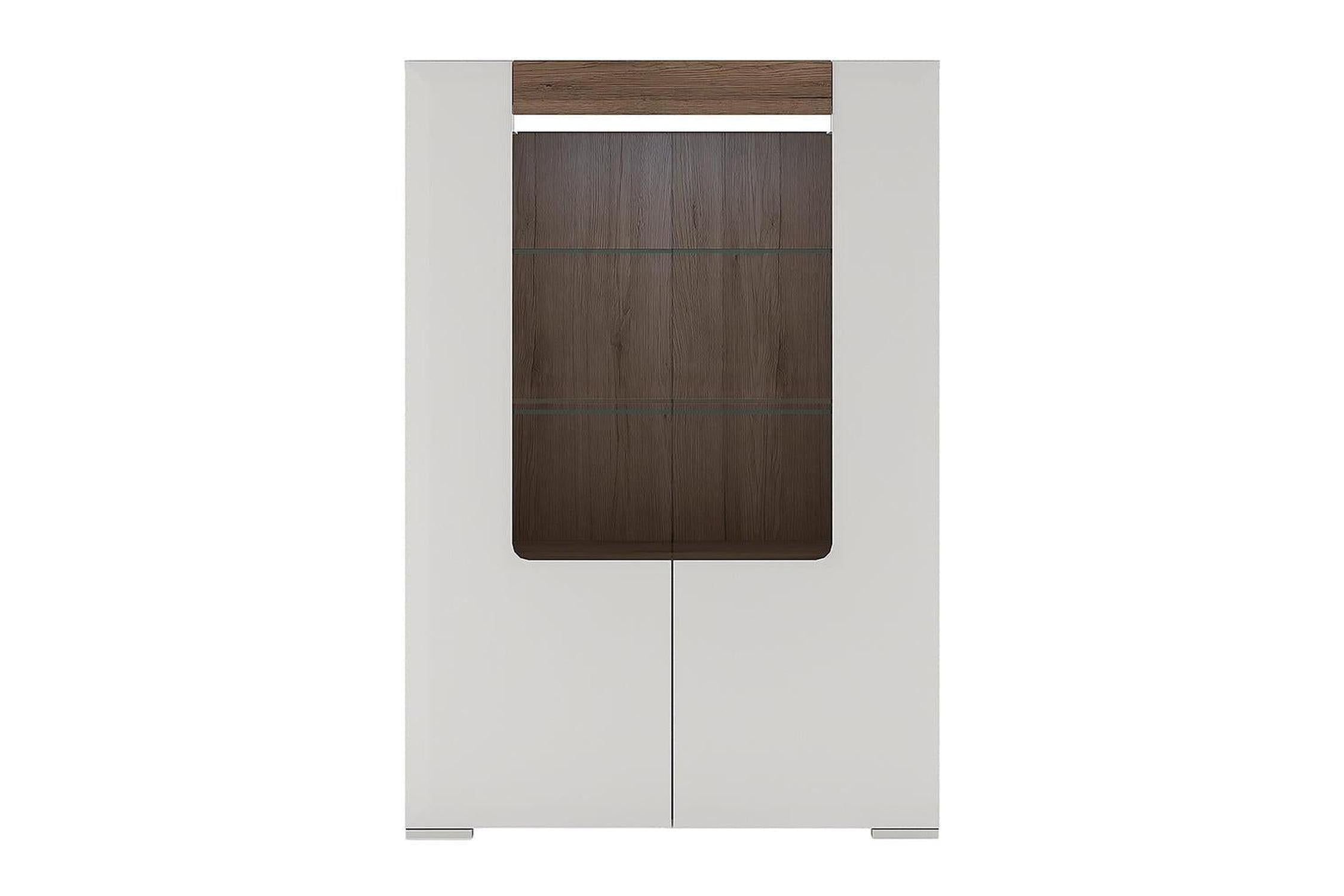 Toronto Low Glazed 2 Door Display Cabinet With Internal Shelves (Inc. Plexi Lighting)