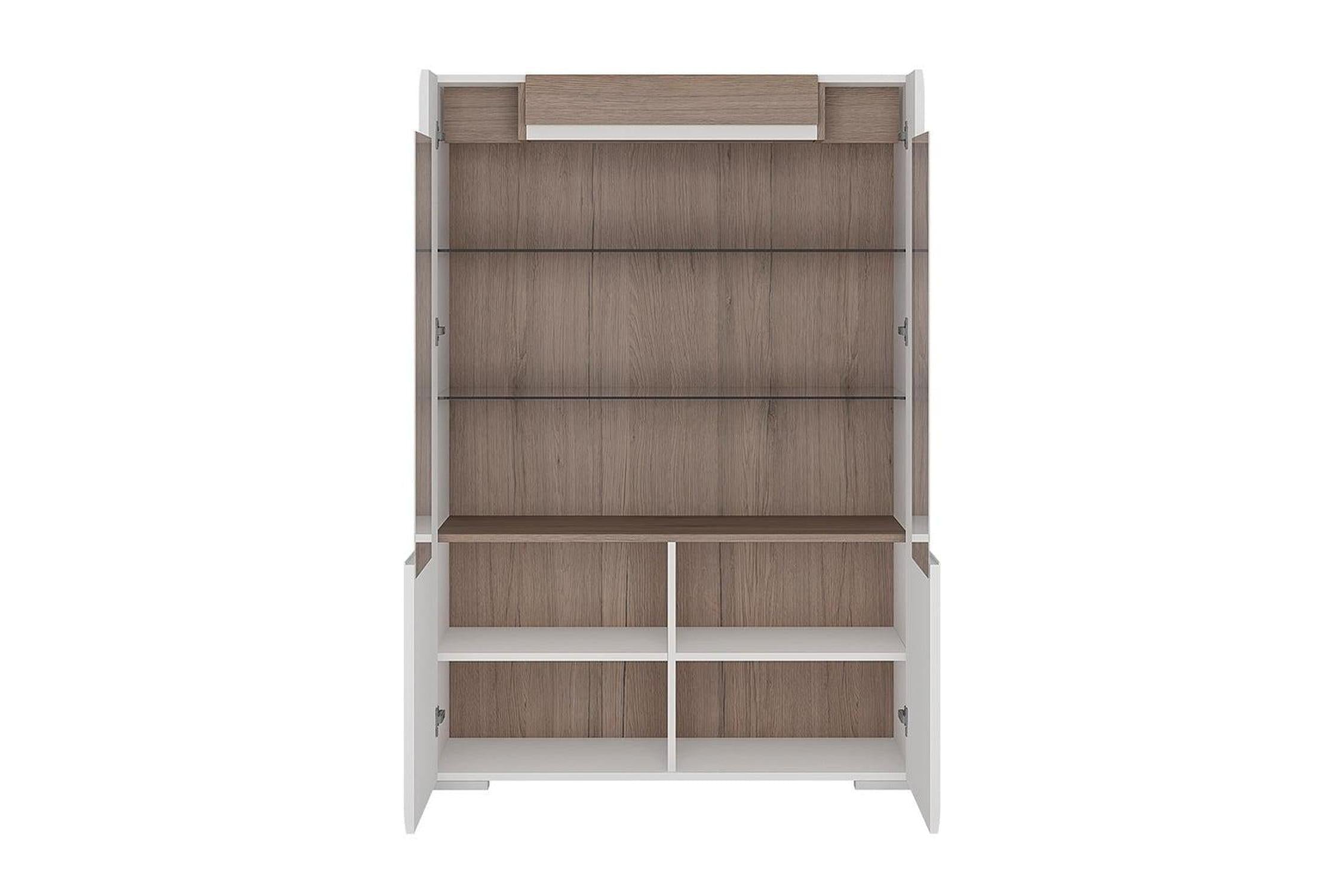 Toronto Low Glazed 2 Door Display Cabinet With Internal Shelves (Inc. Plexi Lighting)