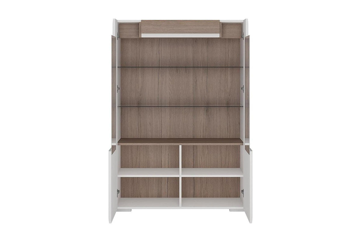 Toronto Low Glazed 2 Door Display Cabinet With Internal Shelves (Inc. Plexi Lighting)