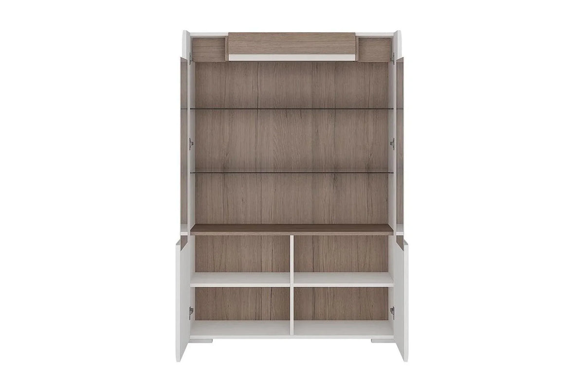 Toronto Low Glazed 2 Door Display Cabinet With Internal Shelves (Inc. Plexi Lighting)