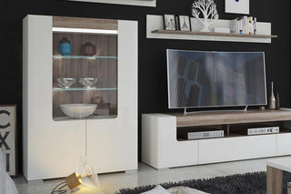 Toronto Low Glazed 2 Door Display Cabinet With Internal Shelves (Inc. Plexi Lighting)