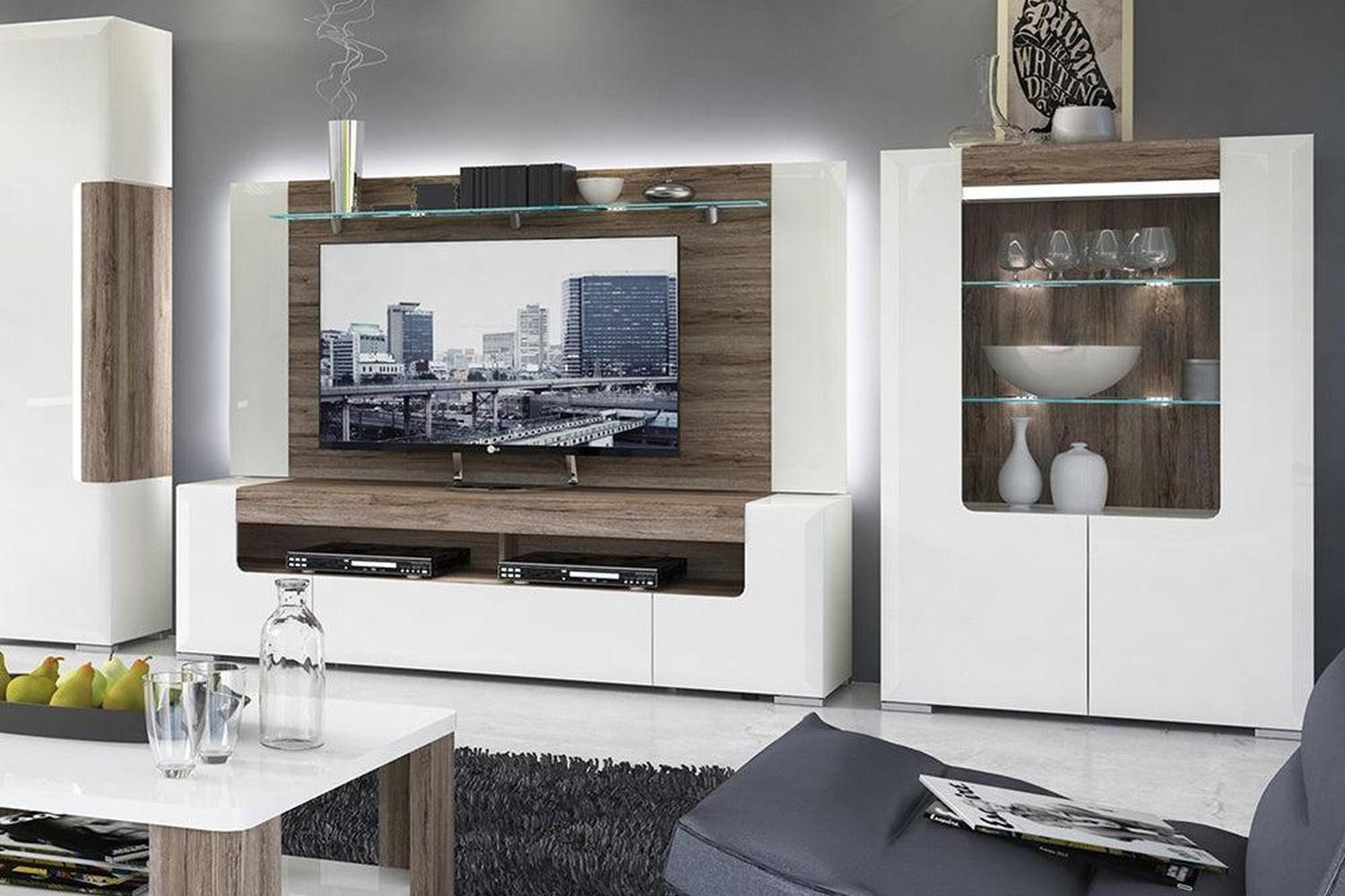 Toronto Low Glazed 2 Door Display Cabinet With Internal Shelves (Inc. Plexi Lighting)