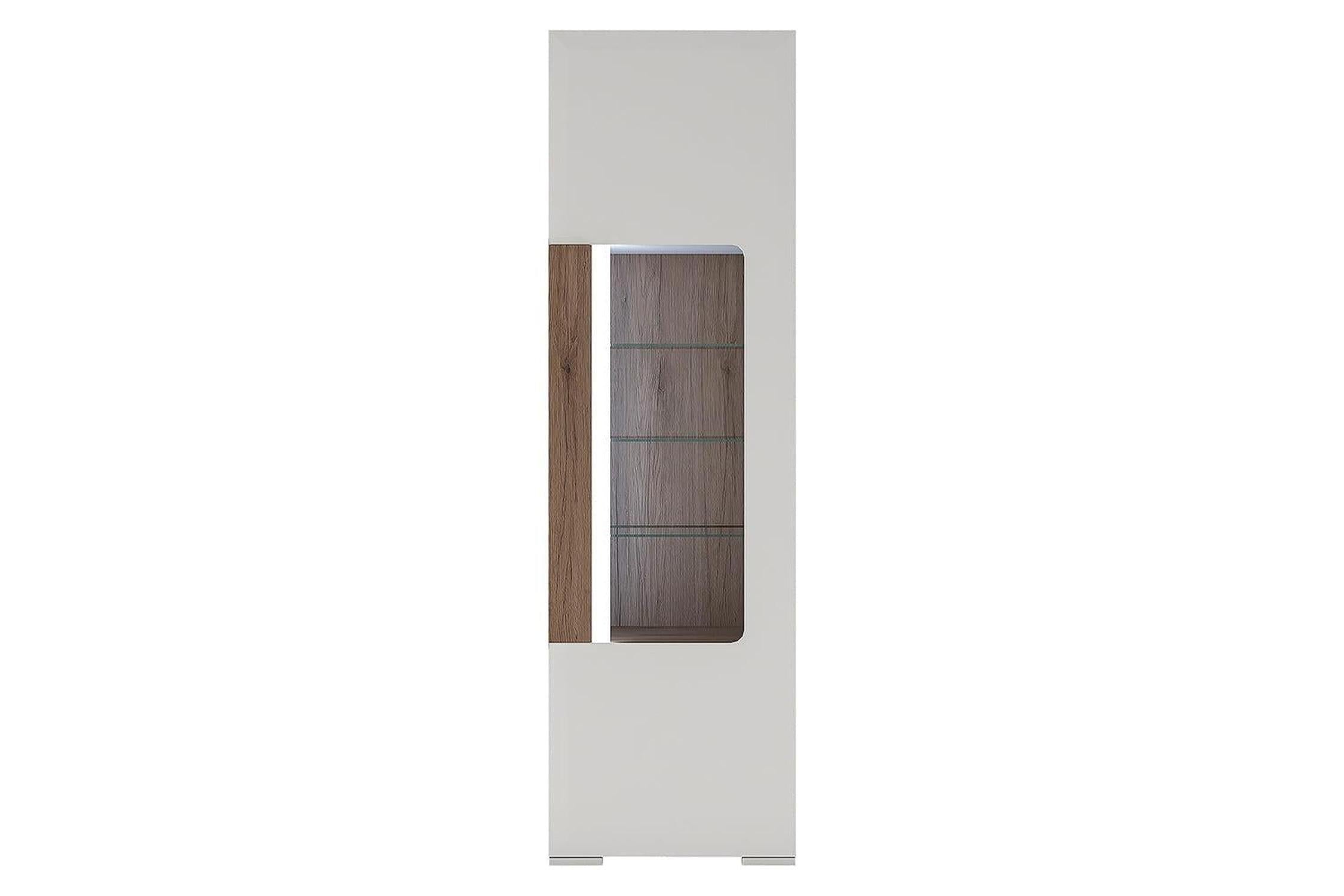 Toronto Tall Narrow Glazed Display Cabinet With Internal Shelves (Inc. Plexi Lighting)
