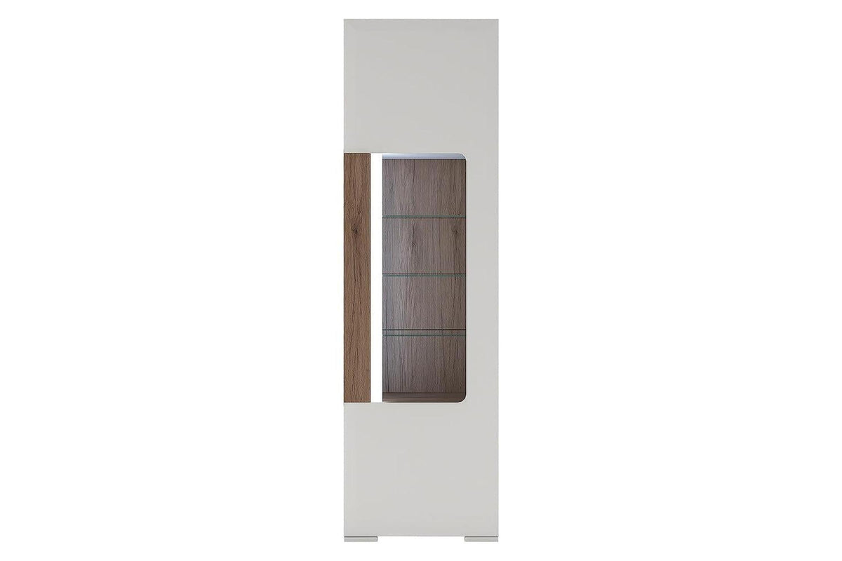 Toronto Tall Narrow Glazed Display Cabinet With Internal Shelves (Inc. Plexi Lighting)