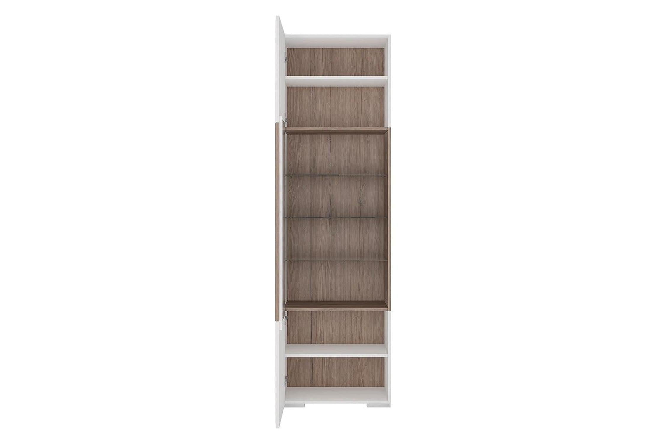 Toronto Tall Narrow Glazed Display Cabinet With Internal Shelves (Inc. Plexi Lighting)