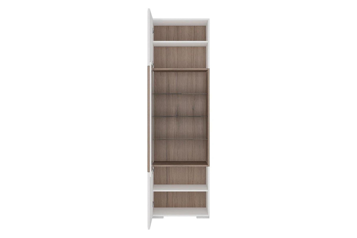 Toronto Tall Narrow Glazed Display Cabinet With Internal Shelves (Inc. Plexi Lighting)