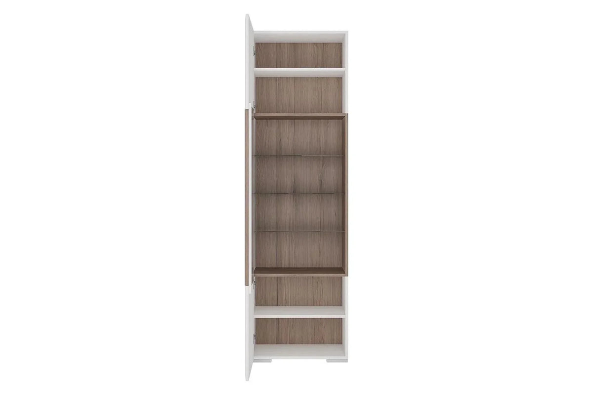 Toronto Tall Narrow Glazed Display Cabinet With Internal Shelves (Inc. Plexi Lighting)