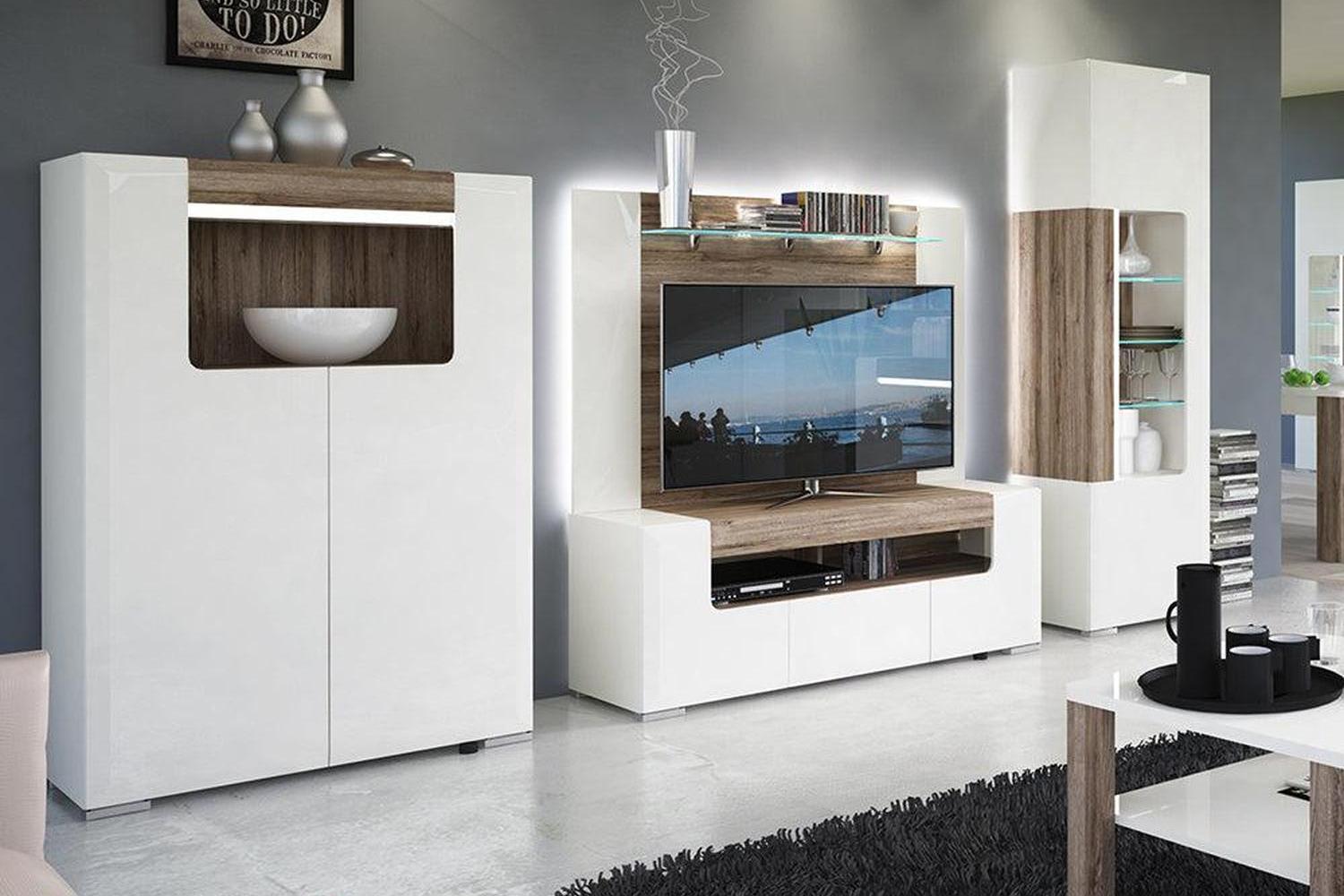 Toronto Tall Narrow Glazed Display Cabinet With Internal Shelves (Inc. Plexi Lighting)