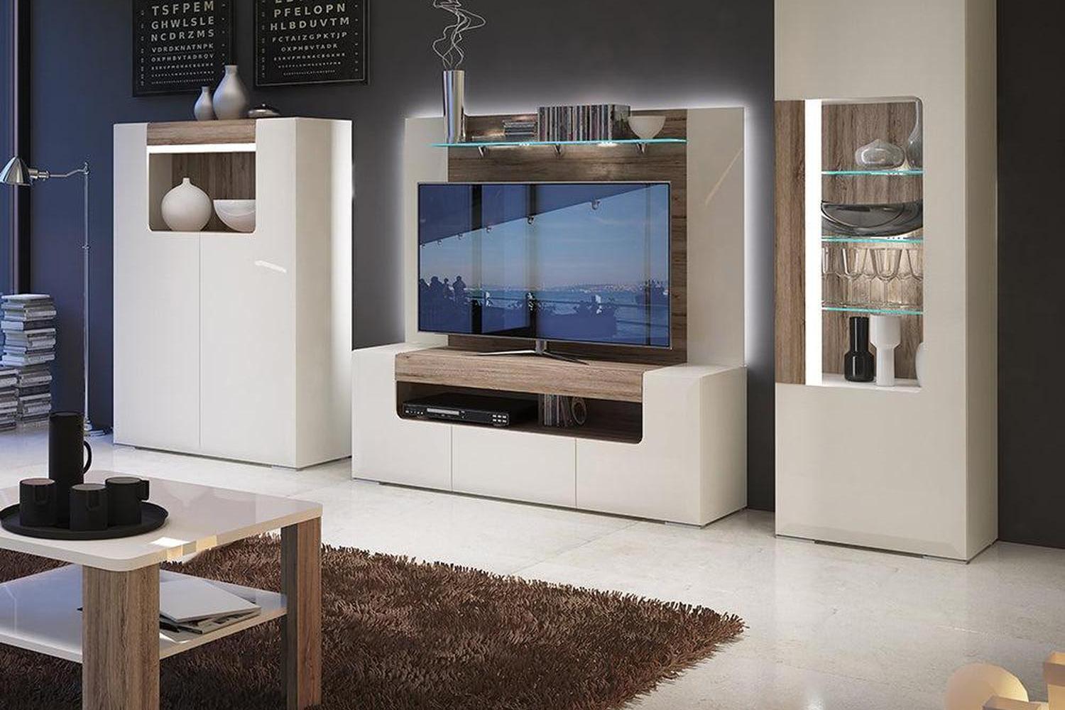 Toronto Tall Narrow Glazed Display Cabinet With Internal Shelves (Inc. Plexi Lighting)