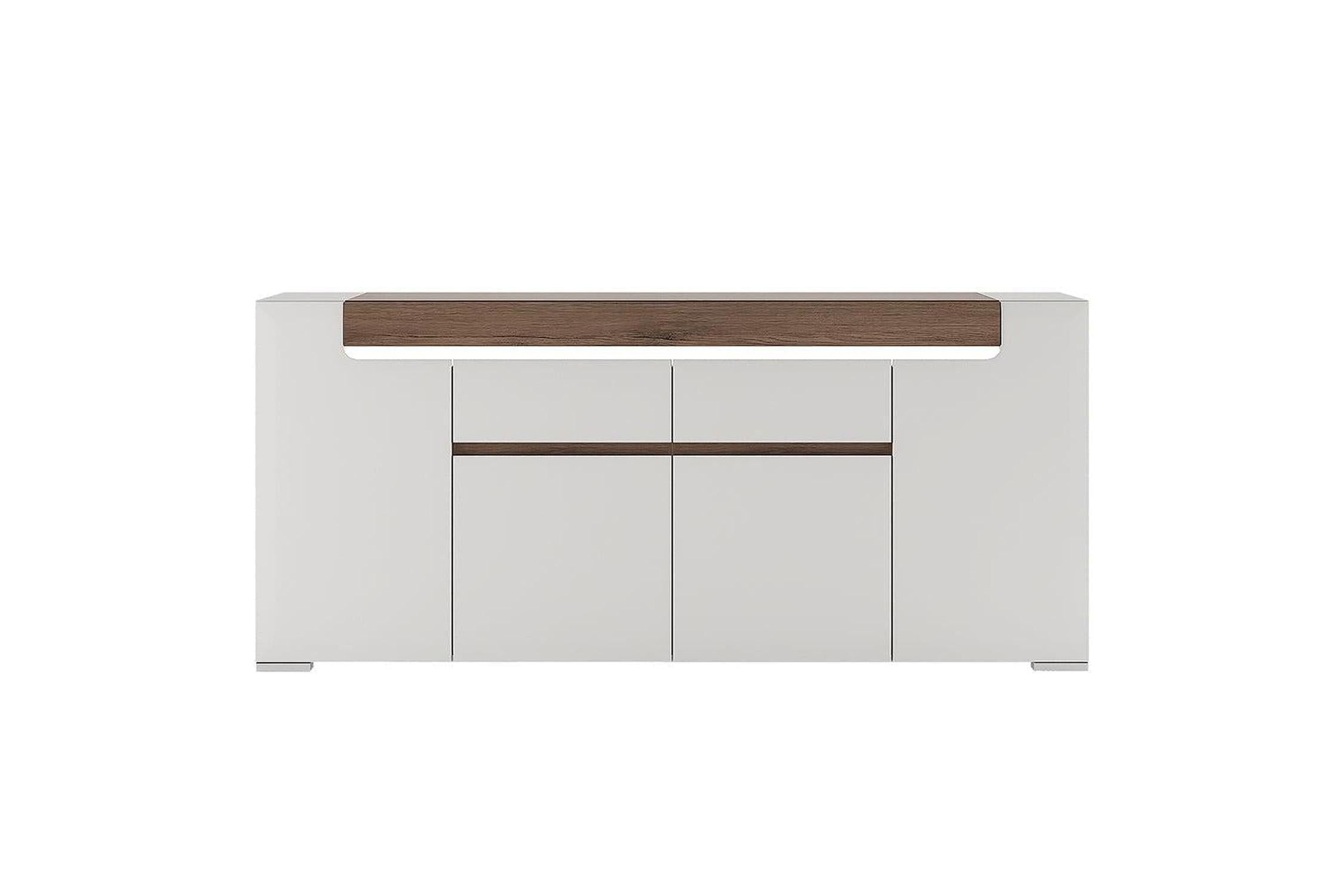 Toronto Wide 4 Door 2 Drawer Sideboard (Inc. Plexi Lighting)