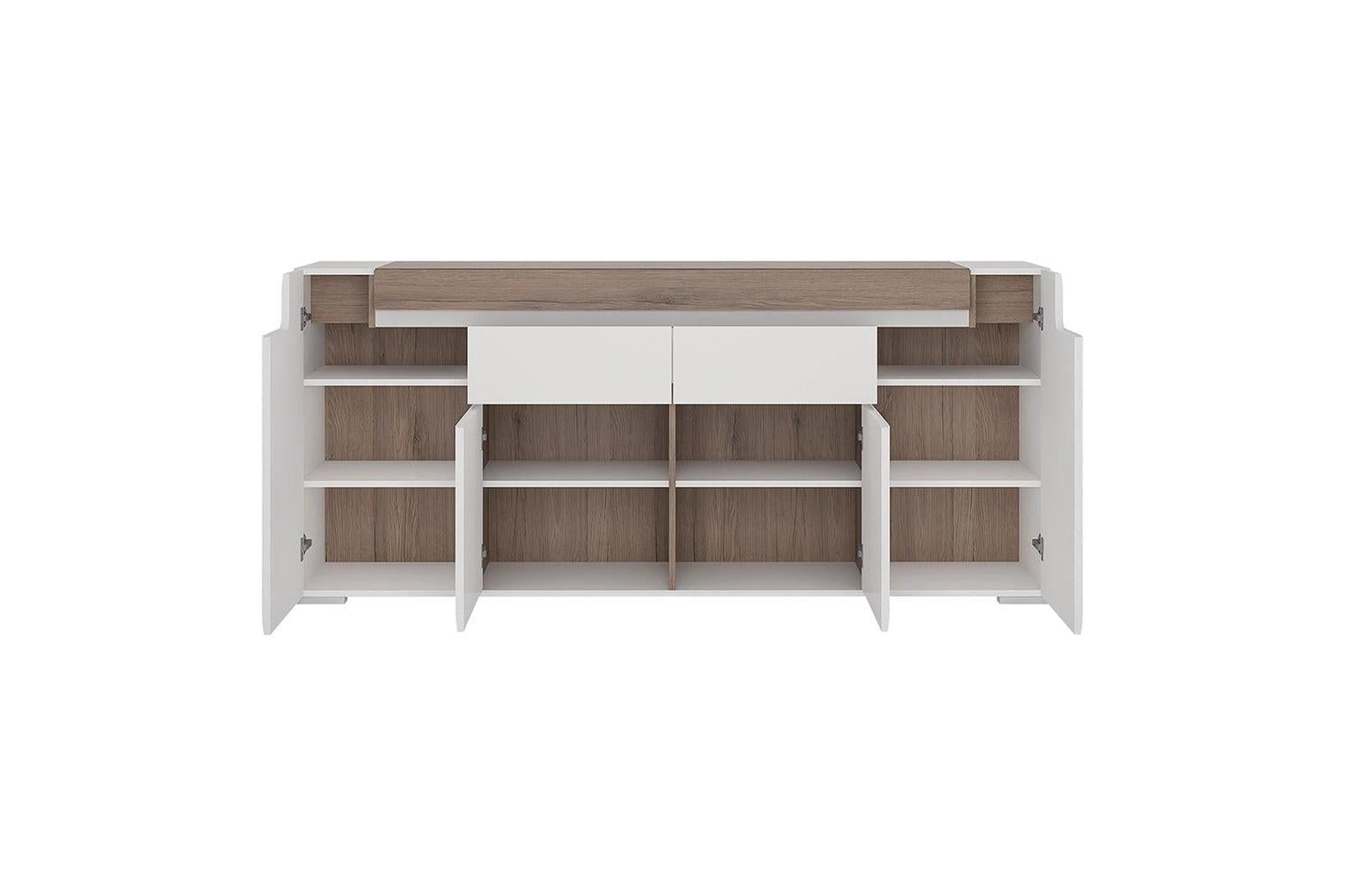 Toronto Wide 4 Door 2 Drawer Sideboard (Inc. Plexi Lighting)