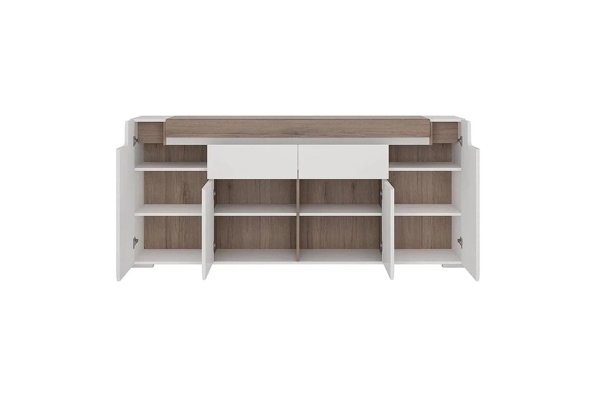 Toronto Wide 4 Door 2 Drawer Sideboard (Inc. Plexi Lighting)