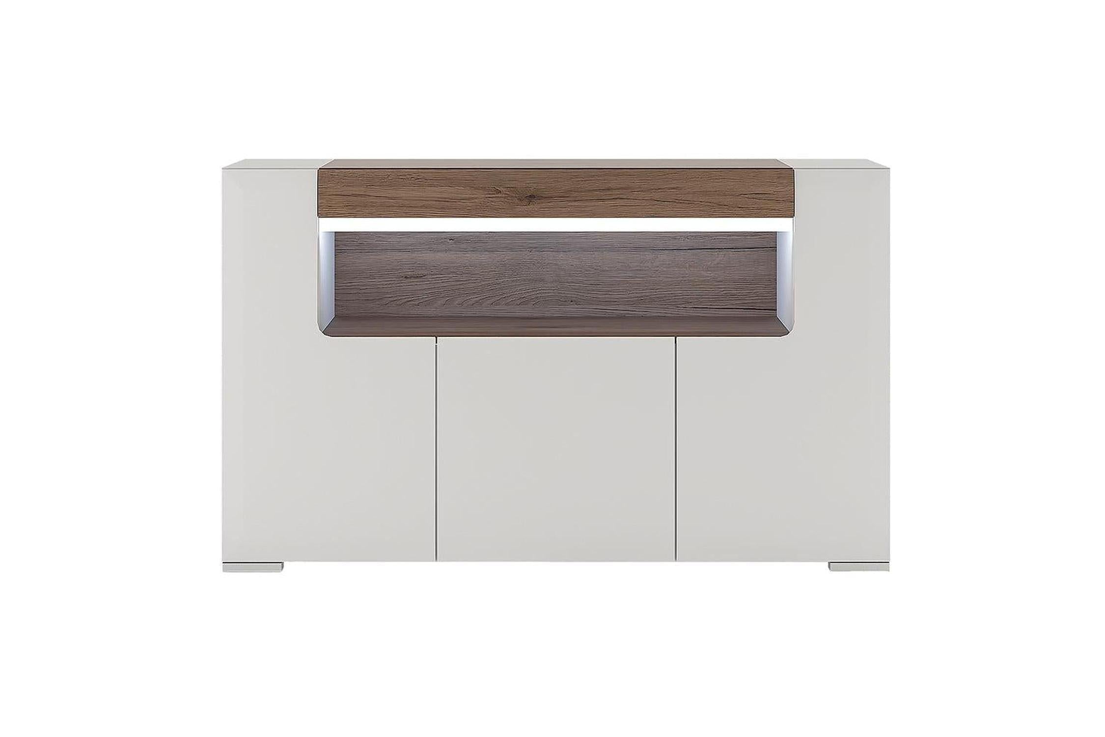 Toronto 3 Door Sideboard With Open Shelving (Inc. Plexi Lighting)