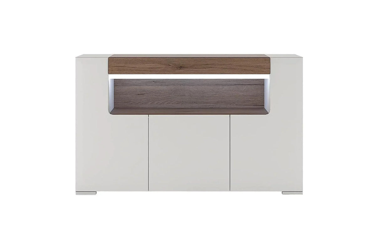 Toronto 3 Door Sideboard With Open Shelving (Inc. Plexi Lighting)