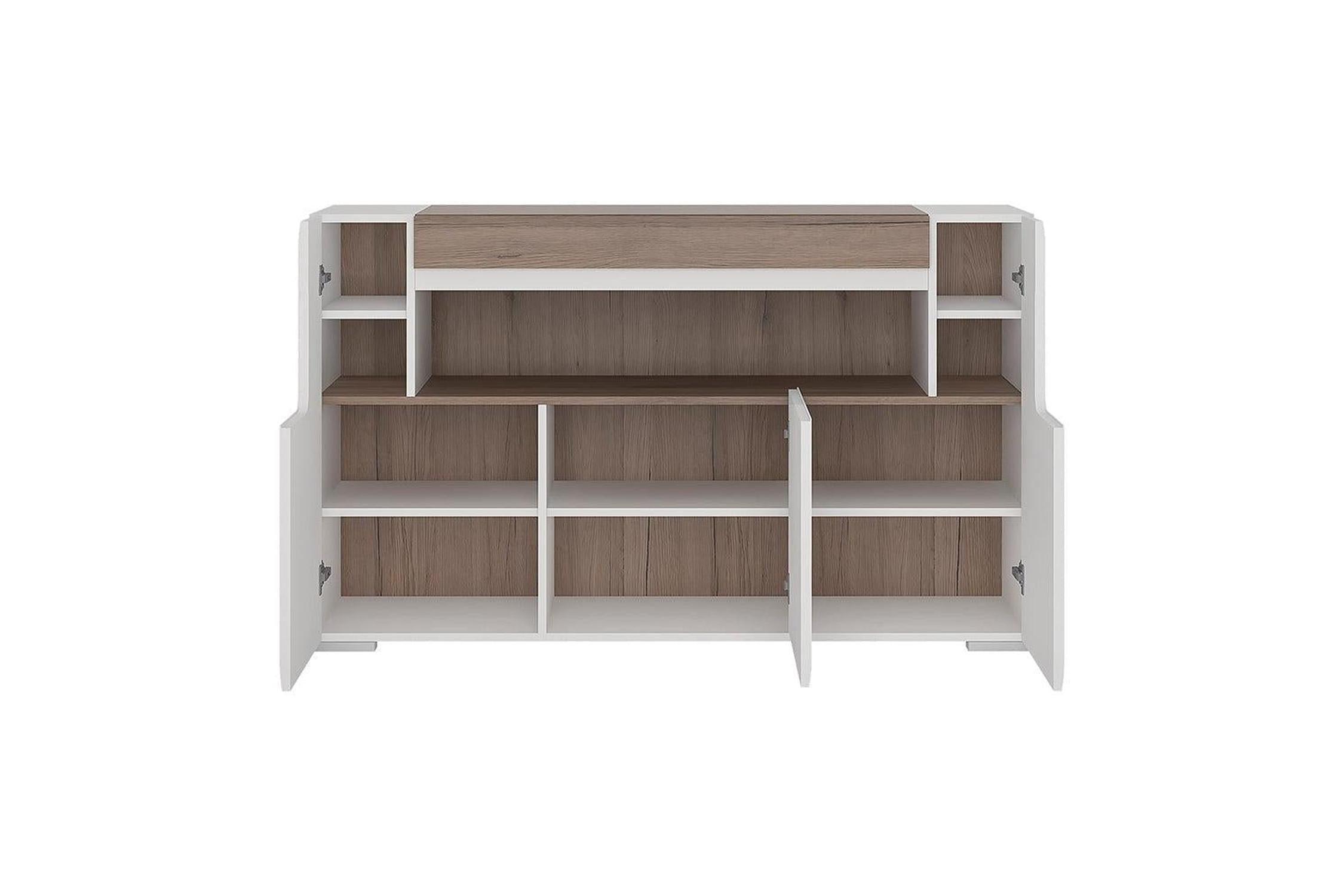 Toronto 3 Door Sideboard With Open Shelving (Inc. Plexi Lighting)