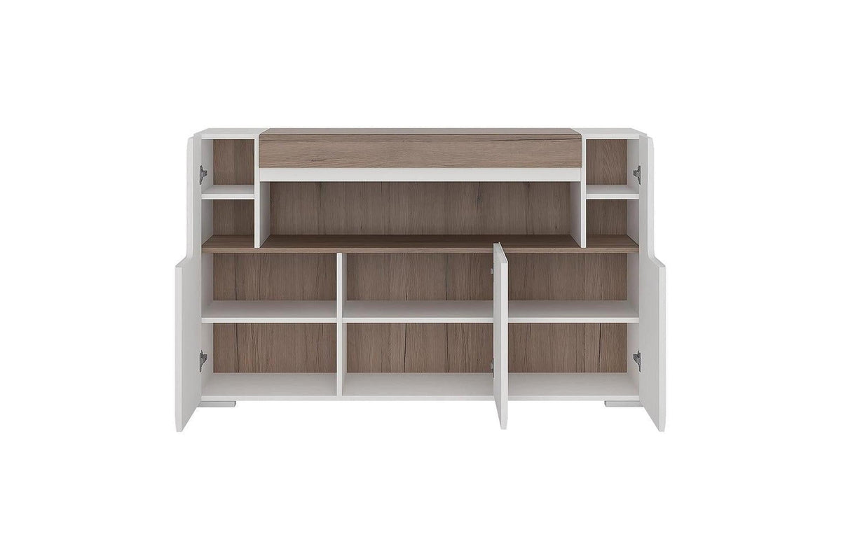 Toronto 3 Door Sideboard With Open Shelving (Inc. Plexi Lighting)