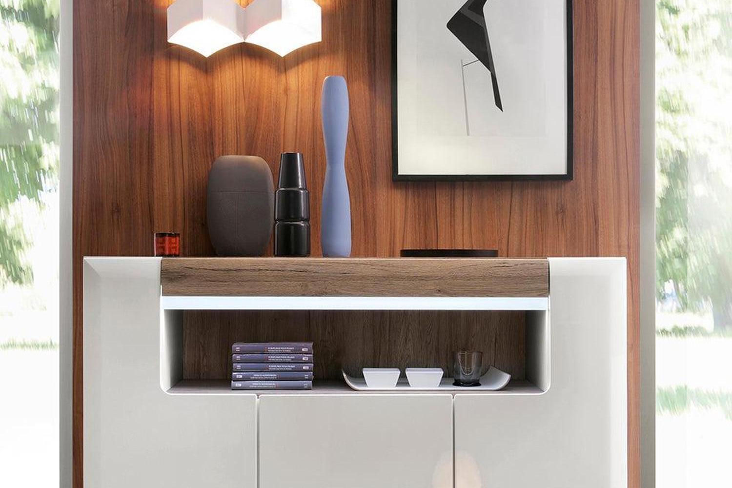 Toronto 3 Door Sideboard With Open Shelving (Inc. Plexi Lighting)
