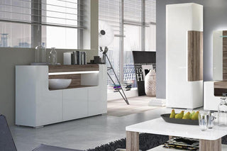 Toronto 3 Door Sideboard With Open Shelving (Inc. Plexi Lighting)