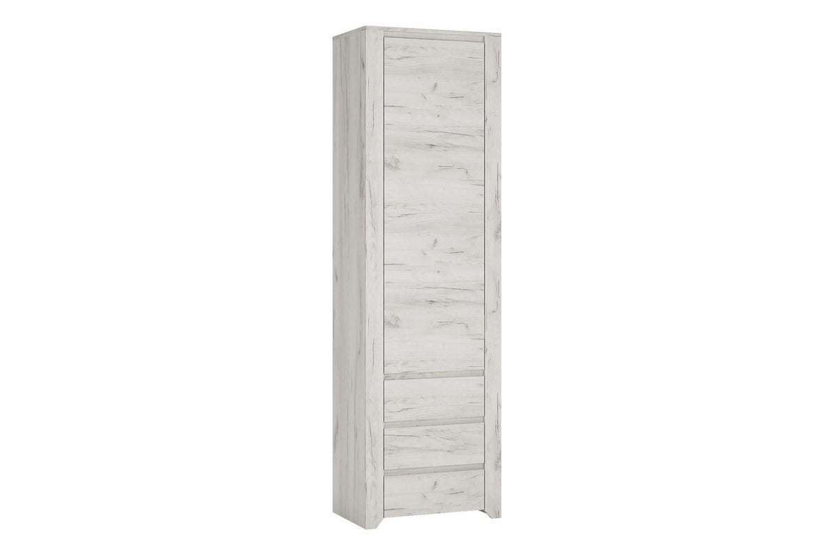 Angel Tall Narrow One Door 3 Drawer Narrow Cupboard