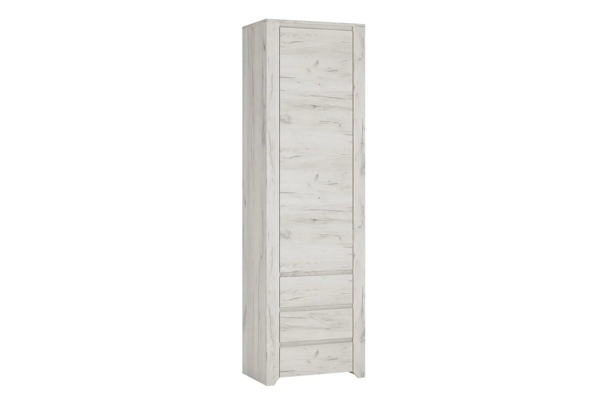 Angel Tall Narrow One Door 3 Drawer Narrow Cupboard