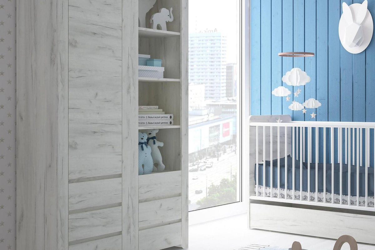 Angel Tall Narrow One Door 3 Drawer Narrow Cupboard