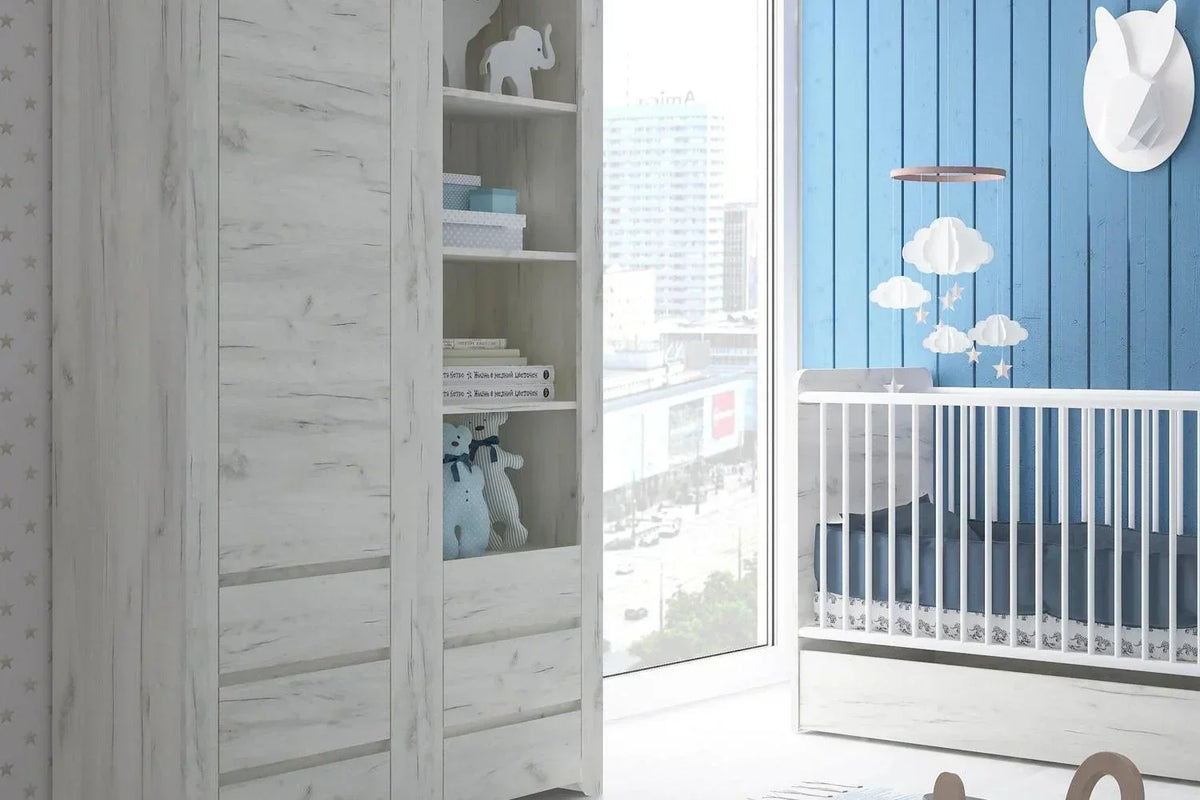 Angel Tall Narrow One Door 3 Drawer Narrow Cupboard