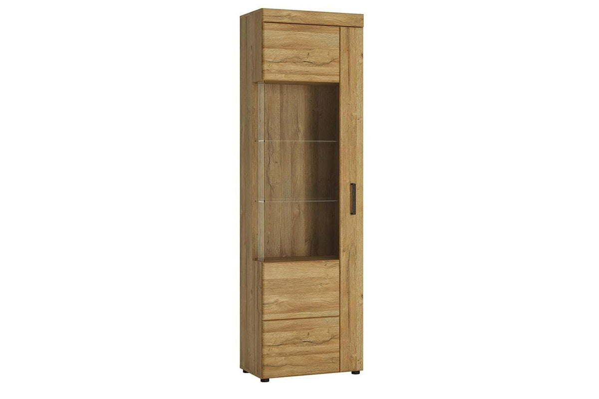 Cortina Tall Glazed Display Cabinet (LH) In Grandson Oak