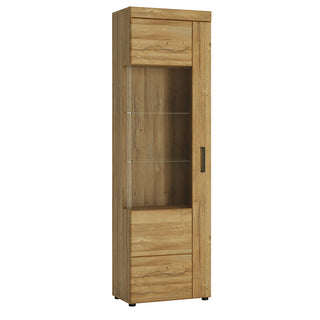 cortina tall glazed display cabinet (lh) in grandson oak