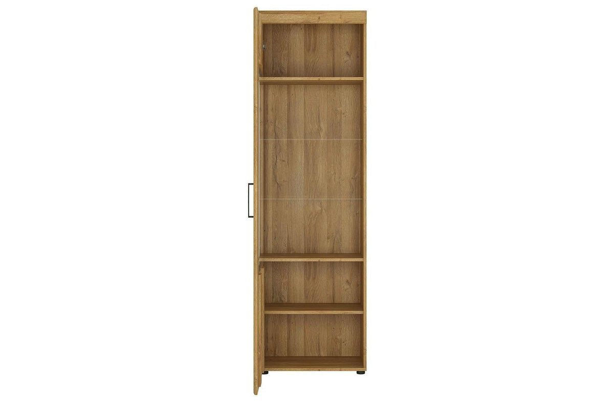 Cortina Tall Glazed Display Cabinet (RH) In Grandson Oak