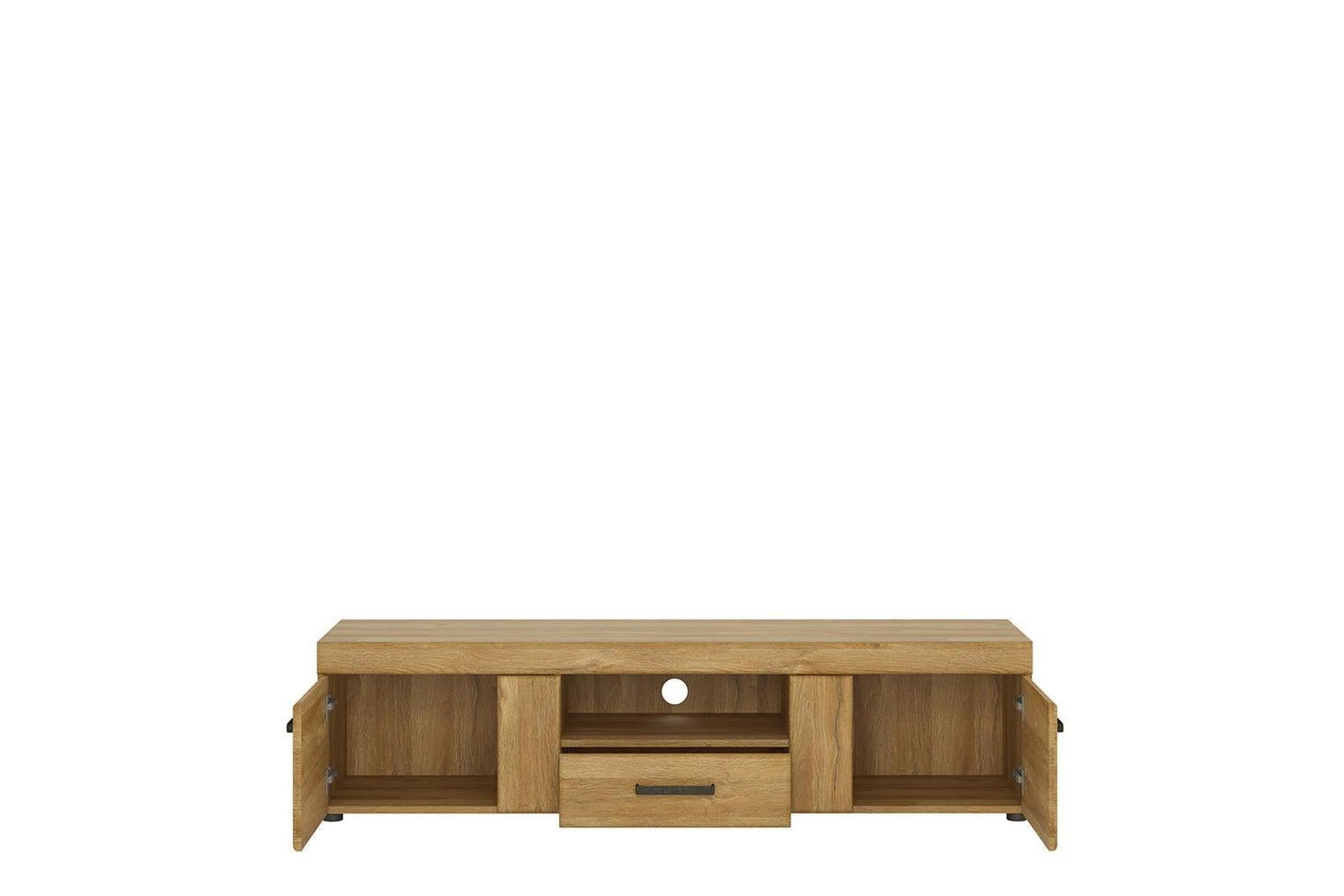 Cortina 2 Door 1 Drawer Wide Tv Cabinet In Grandson Oak