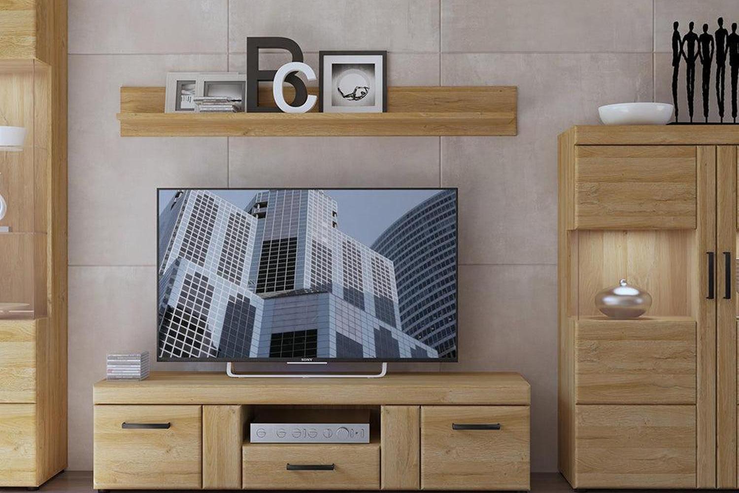 Cortina 2 Door 1 Drawer Wide Tv Cabinet In Grandson Oak