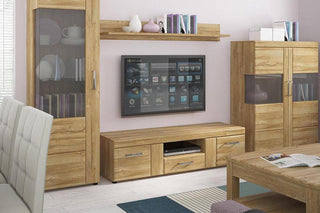 Cortina 2 Door 1 Drawer Wide Tv Cabinet In Grandson Oak