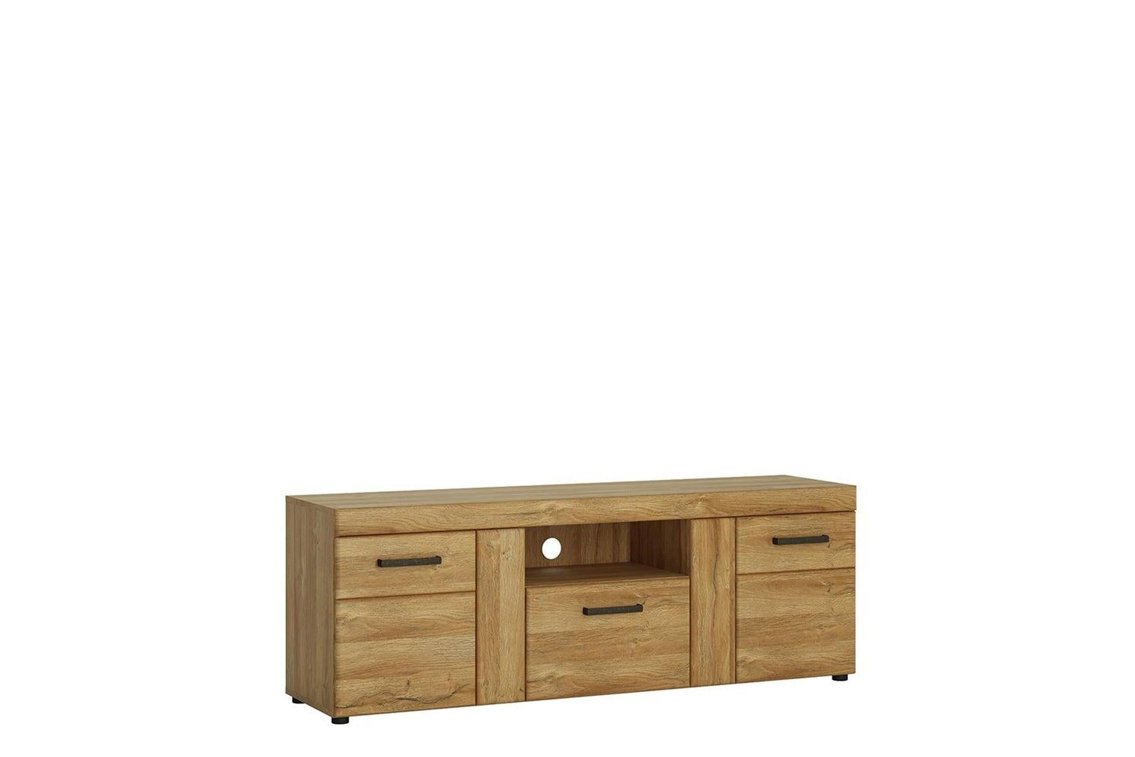 Cortina 2 Door 1 Drawer Tall Tv Cabinet In Grandson Oak