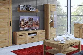 Cortina 2 Door 1 Drawer Tall Tv Cabinet In Grandson Oak