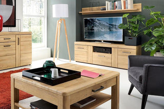 Cortina 2 Door 1 Drawer Tall Tv Cabinet In Grandson Oak