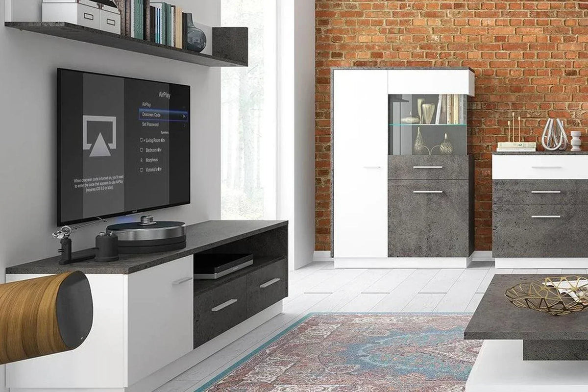 Zingaro 1 Door 2 Drawer Wide Tv Cabinet