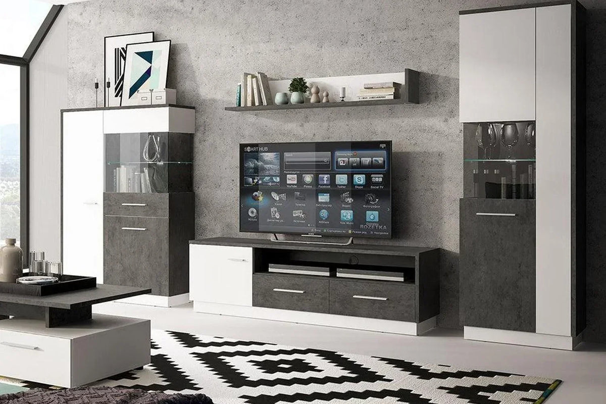 Zingaro 1 Door 2 Drawer Wide Tv Cabinet